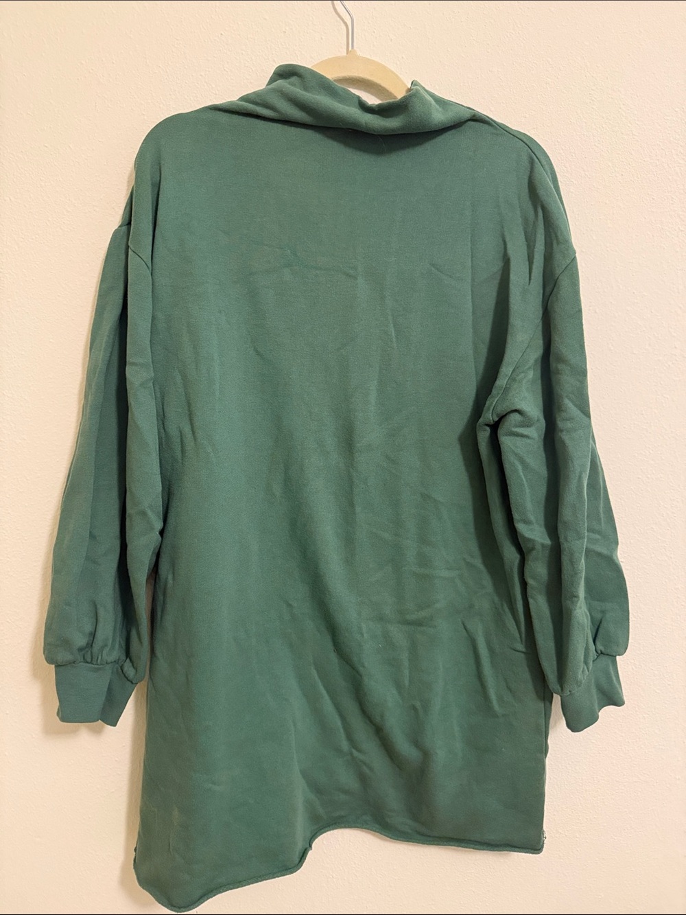 Treasure & Bond Relaxed Cowl-Neck Sweater Dress in Green